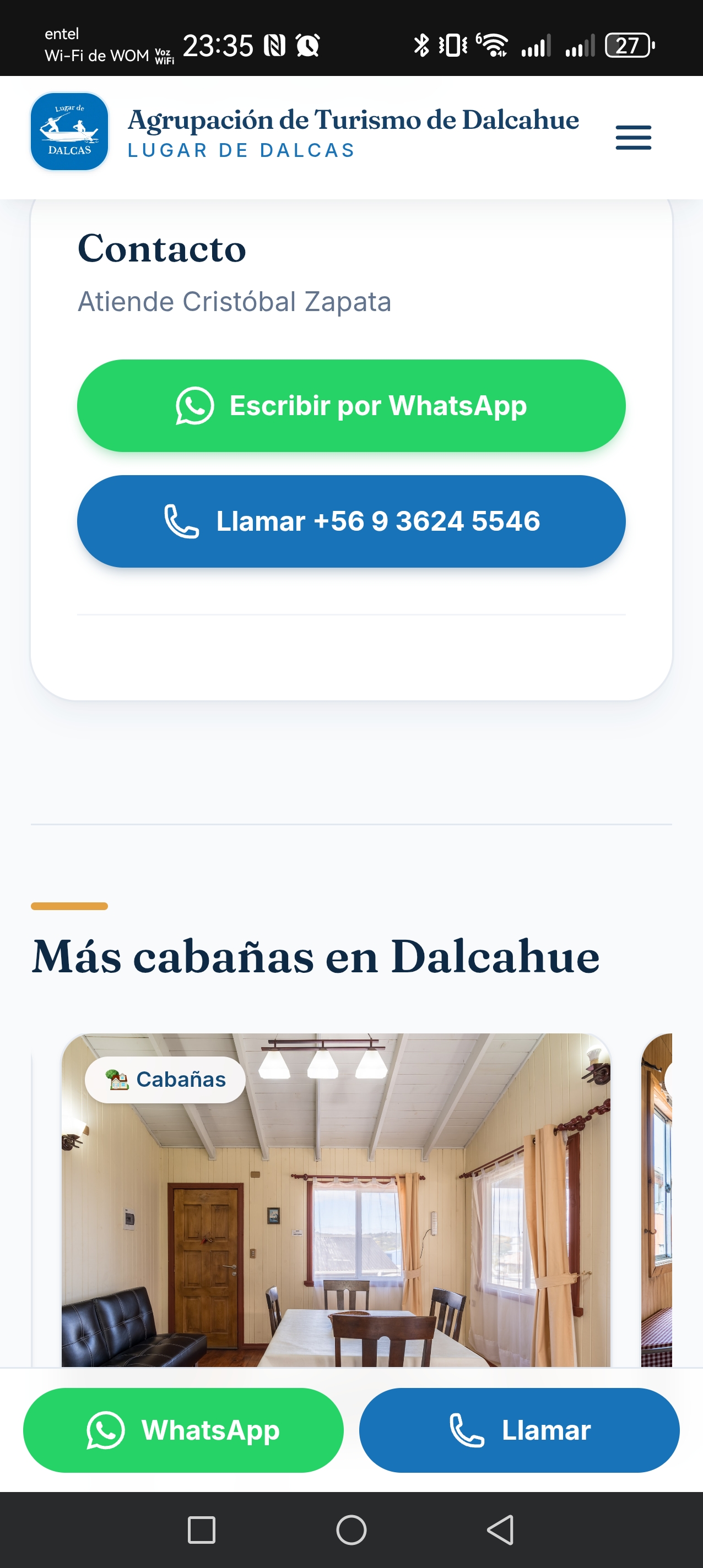 Contacto y emprendimientos relacionados