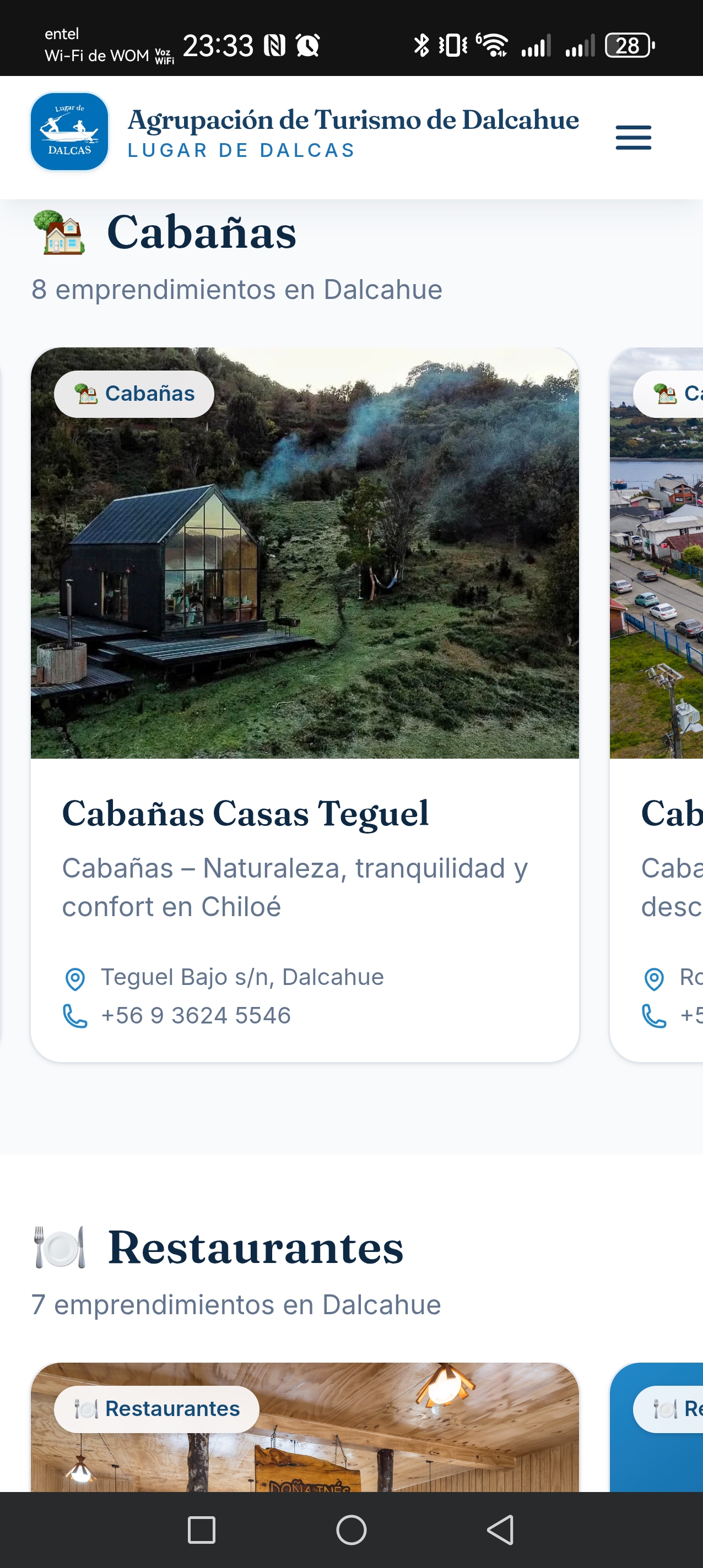 Cabañas y Restaurantes